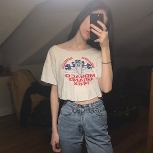 Cropped Monaco Grand Prix Vintage Graphic Tee